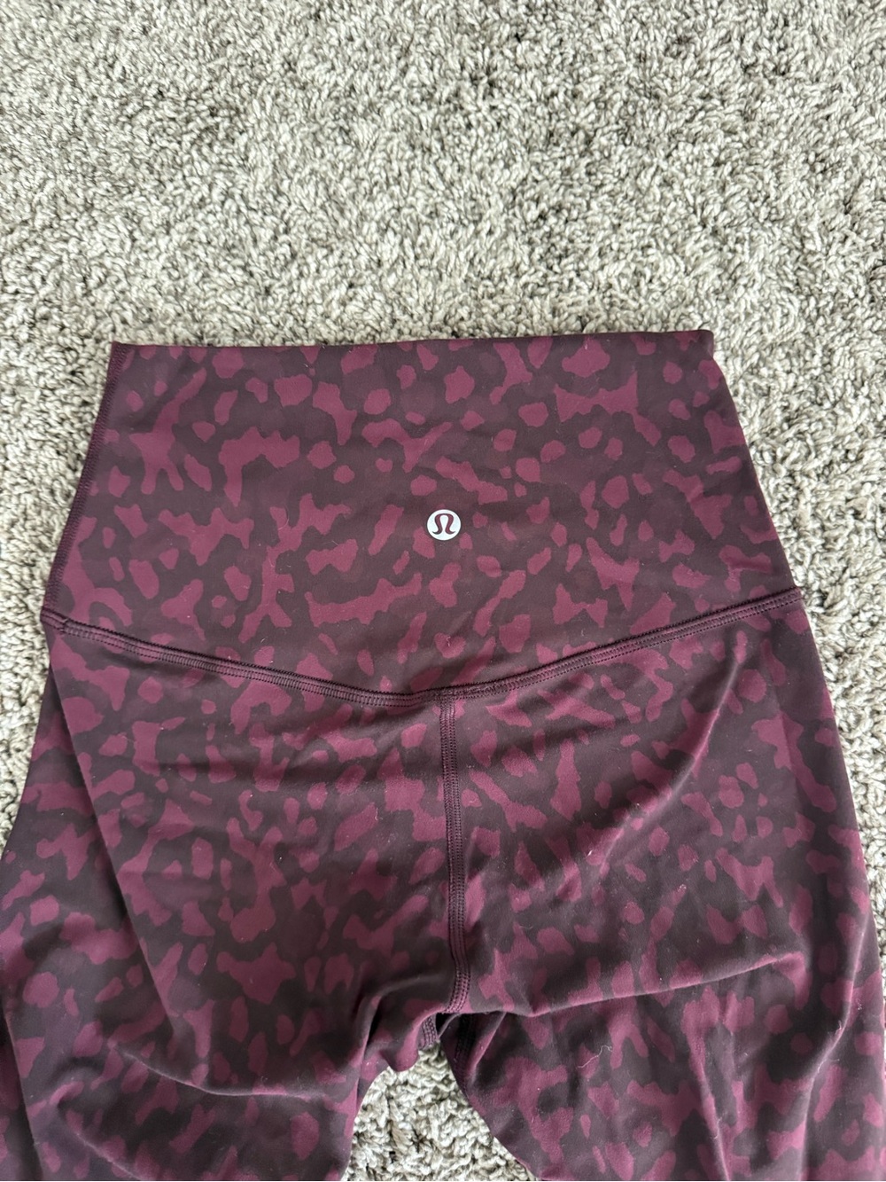 lululemon athletica High-Waist Leopard Print Shorts in Burgundy